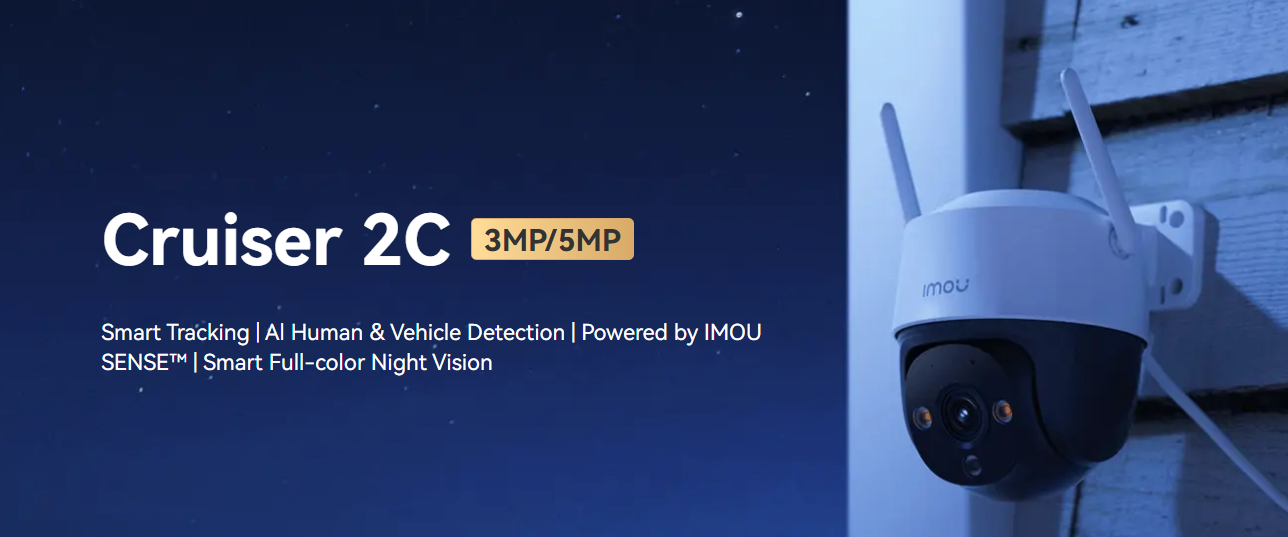 Caméra Extérieure Intelligente 360° Imou Cruiser 2C – Vision Nocturne Couleur, IA & Suivi Automatique